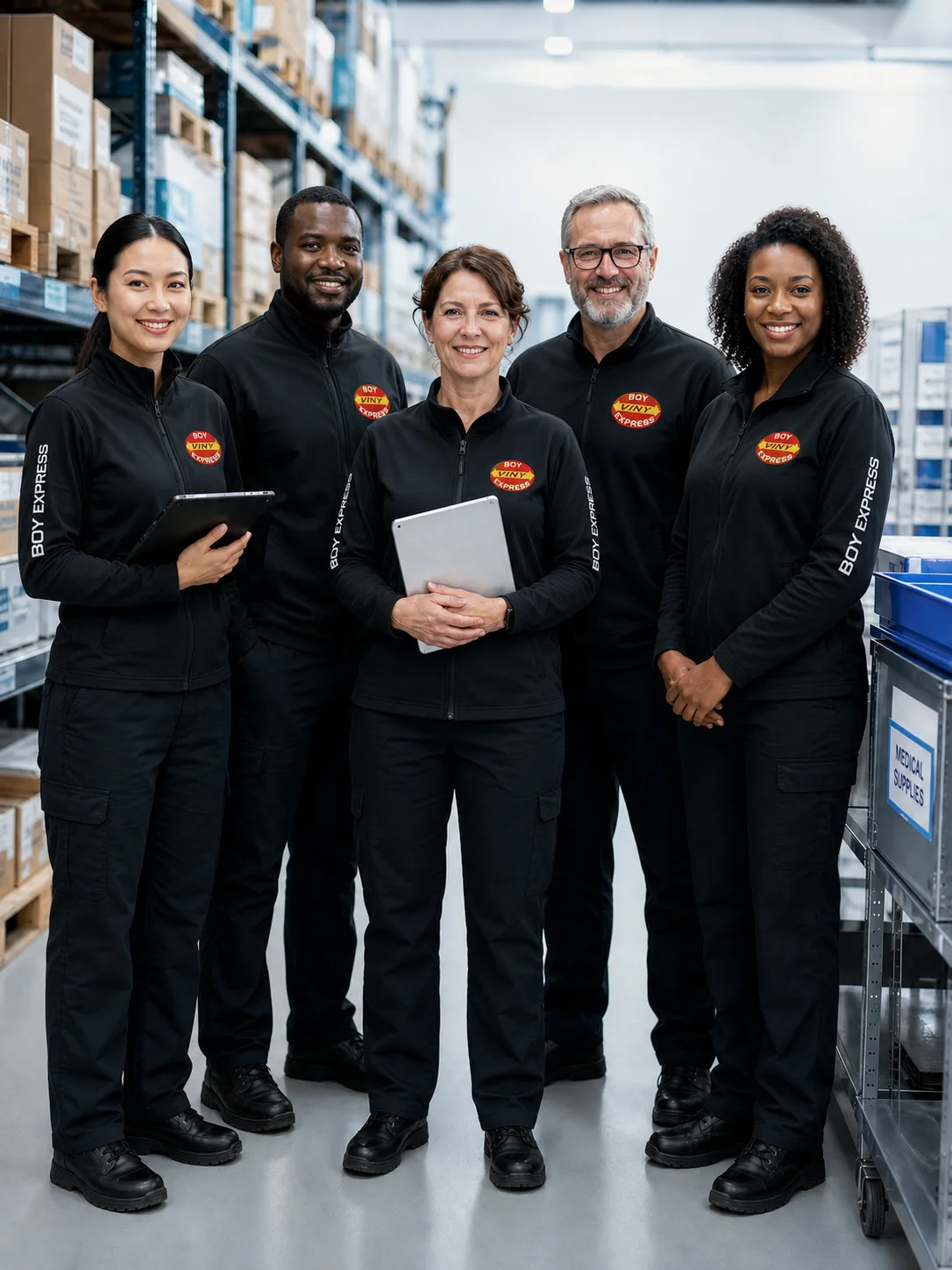 Equipe de logística de saúde